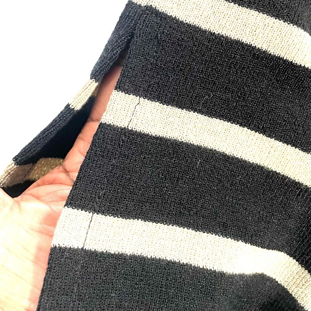 Uniform Woman by Paul Richard Black Striped Cardigan Open Front Sz. 2X - Picture 5 of 11
